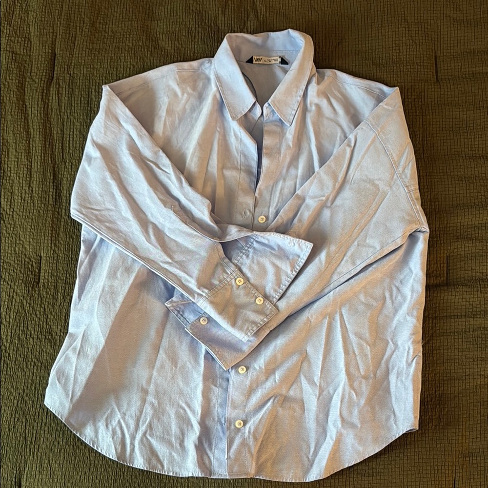 Zara Blue Button Down Shirt Classic Style